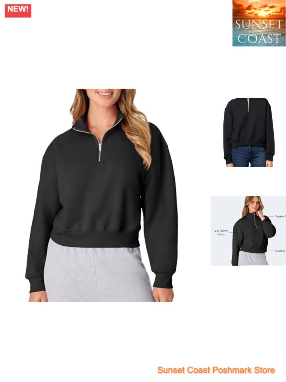 Hanes EcoSmart Fleece Quarter-Zip Sweatshirt Women's Midweight Pullover